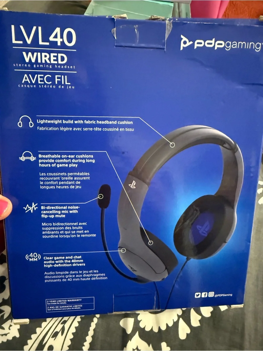 PDP LVL40 Wired Gaming Headset - Black